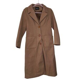Women's Single-Breasted, Tan Peacoat